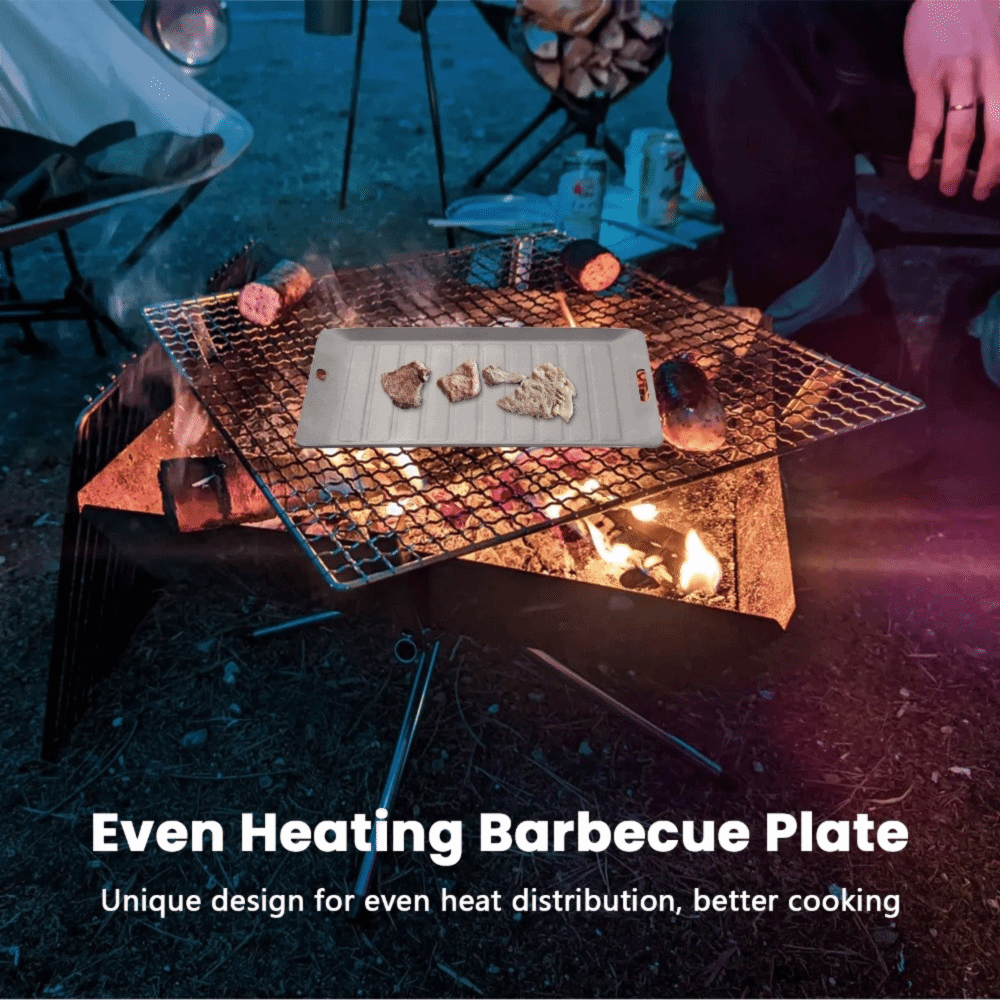 Camping Cooking Pan - Langlebige Titan-Camping-Grillpfanne, leichte Antihaftbeschichtung, BBQ-Grillpfanne, tragbare