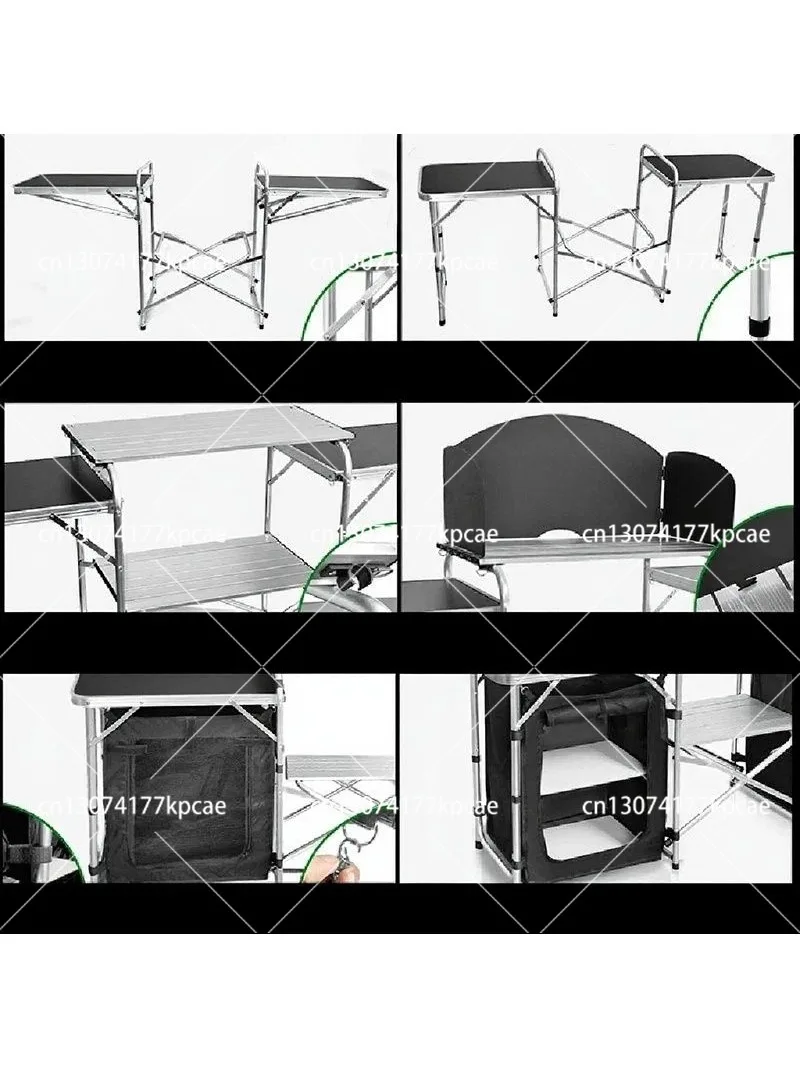 Camping Cooking Table With Storage - Leichter Aluminium-Camping-Klapptisch für den Außenbereich mit