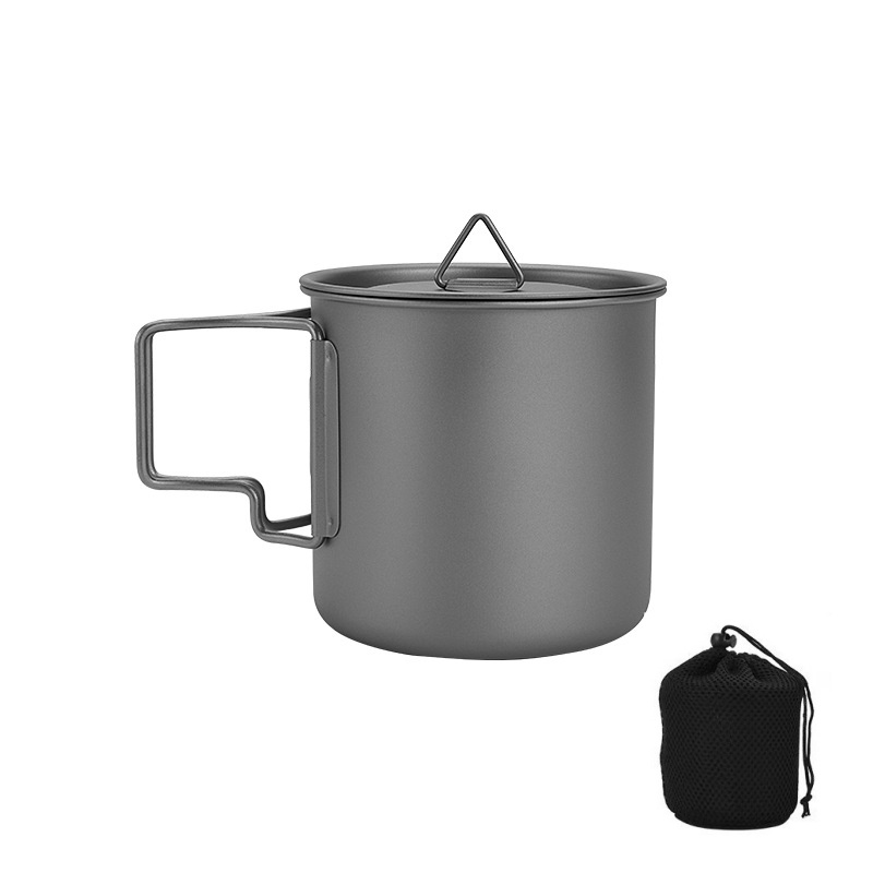 Camping Cooking Handle - Titan-Campingbecher mit Klappgriff Leichter Tragbarer Outdoor-Becher