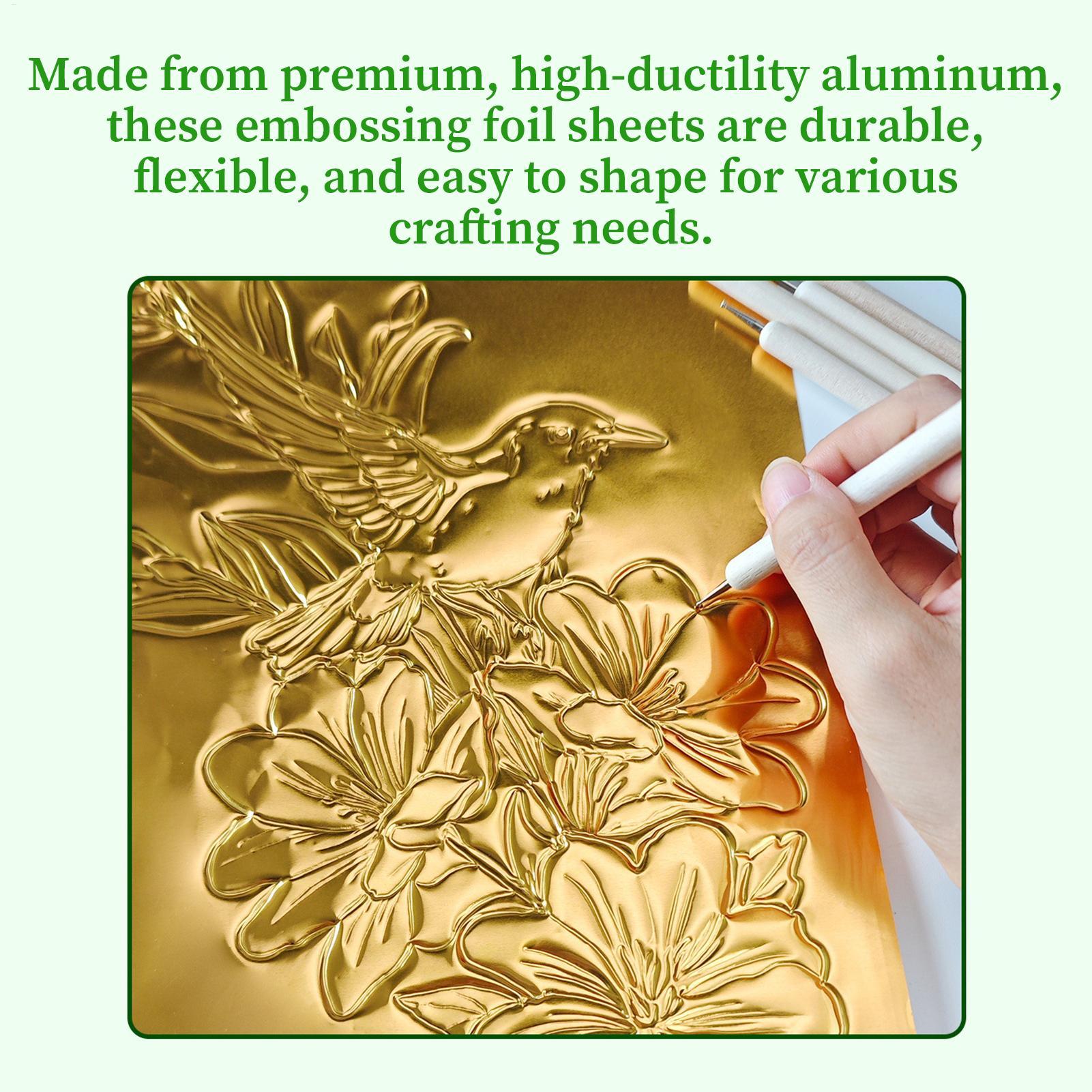 Aluminum Foil Heavy Duty - 20 Stück goldene Aluminiumfolienblätter, strapazierfähige geprägte