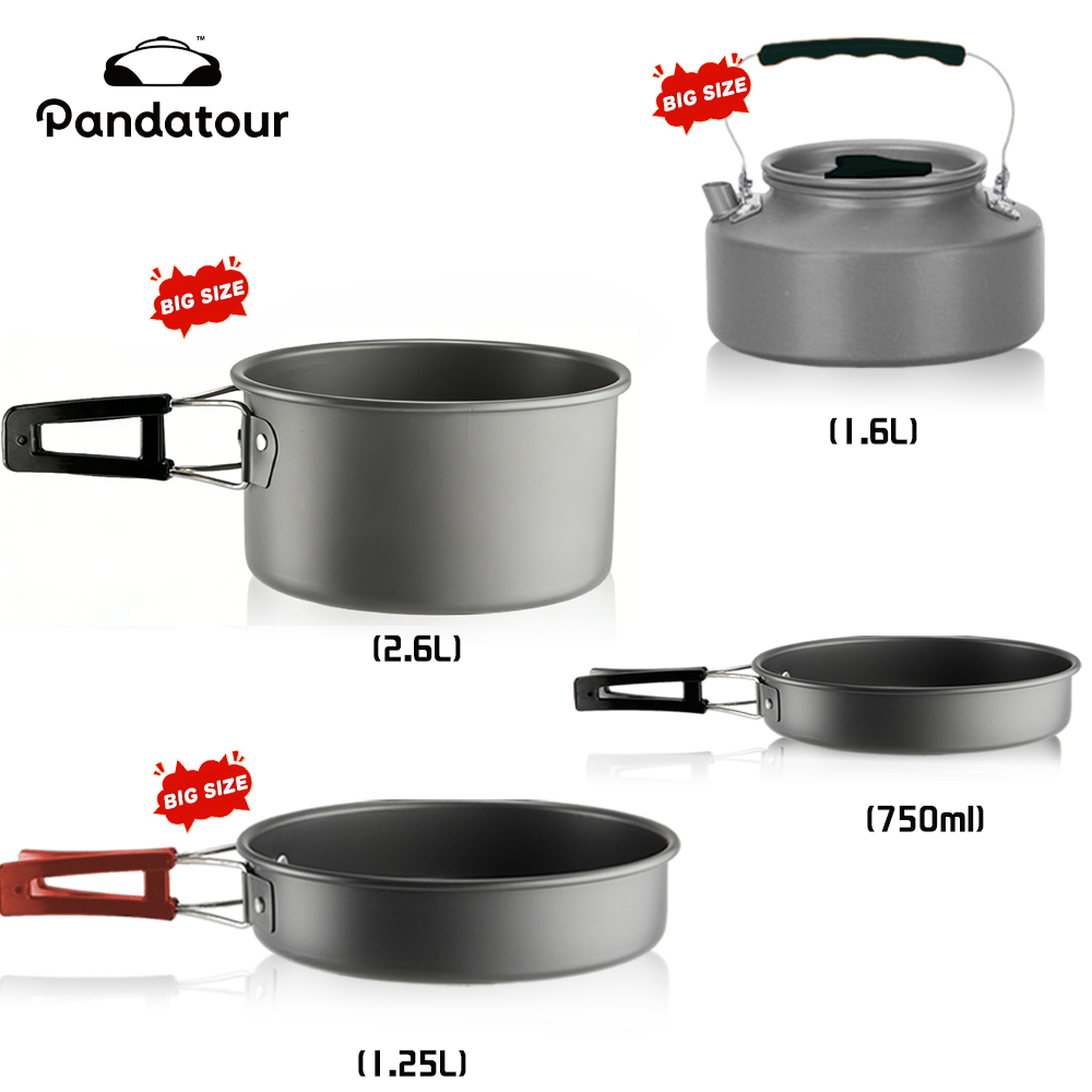 Camping Cooking Set 2 Person - Pandatour Camping Kochen Aluminium Outdoor Reise