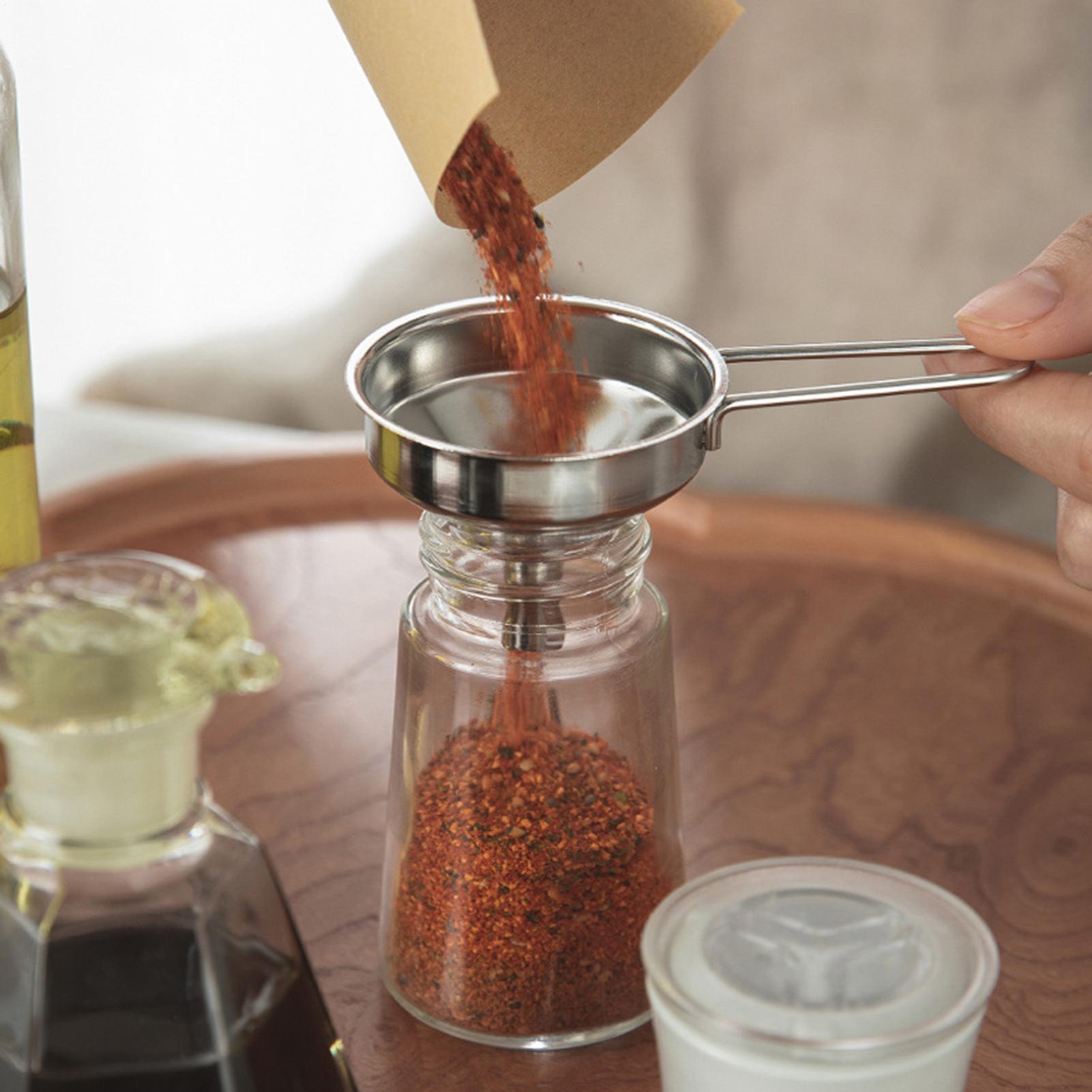 Camping Cooking And Drinking - Edelstahl-Trinkflaschentransporttrichter, Mini-Küchentrichter, Bierübertragungswerkzeug für Hobbyköche, Köche,