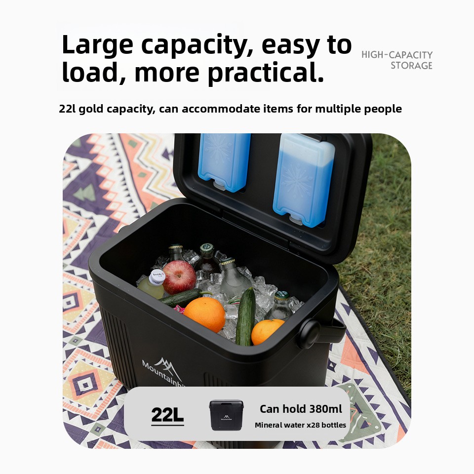 Camping Cooking Food - Mountainhiker 22L Black Knight Tragbarer Kühlschrank