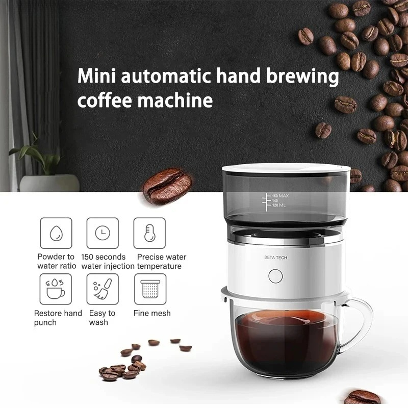Pocket Coffee Maker - Mini-Kaffeemaschine, Handgepresster Kaffeebereiter, Kaffeemühle, Automatischer Hand-Tropf-Kaffeebereiter,