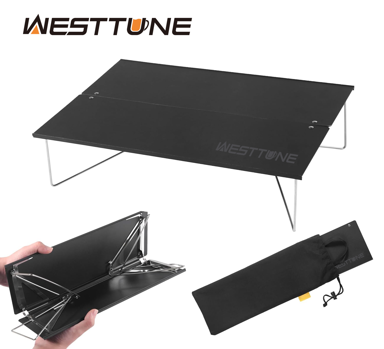 Camping Cooking Table - WESTTUNE Kompakter Mini-Campingtisch, tragbarer, ultraleichter, zusammenklappbarer