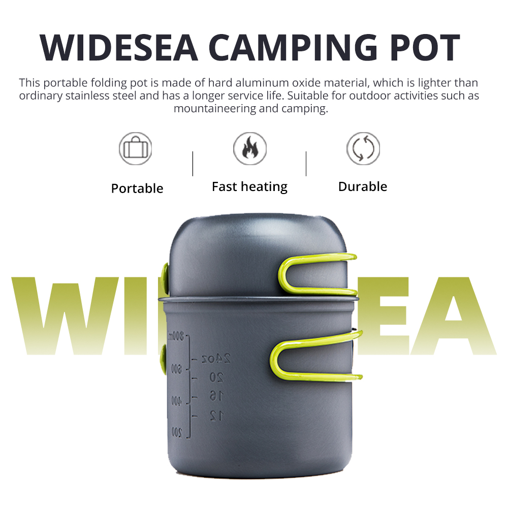 Camping Cooking Set 2 Person - Widesea Ultraleichtes Camping-Kochgeschirr-Set für 1-2 Personen