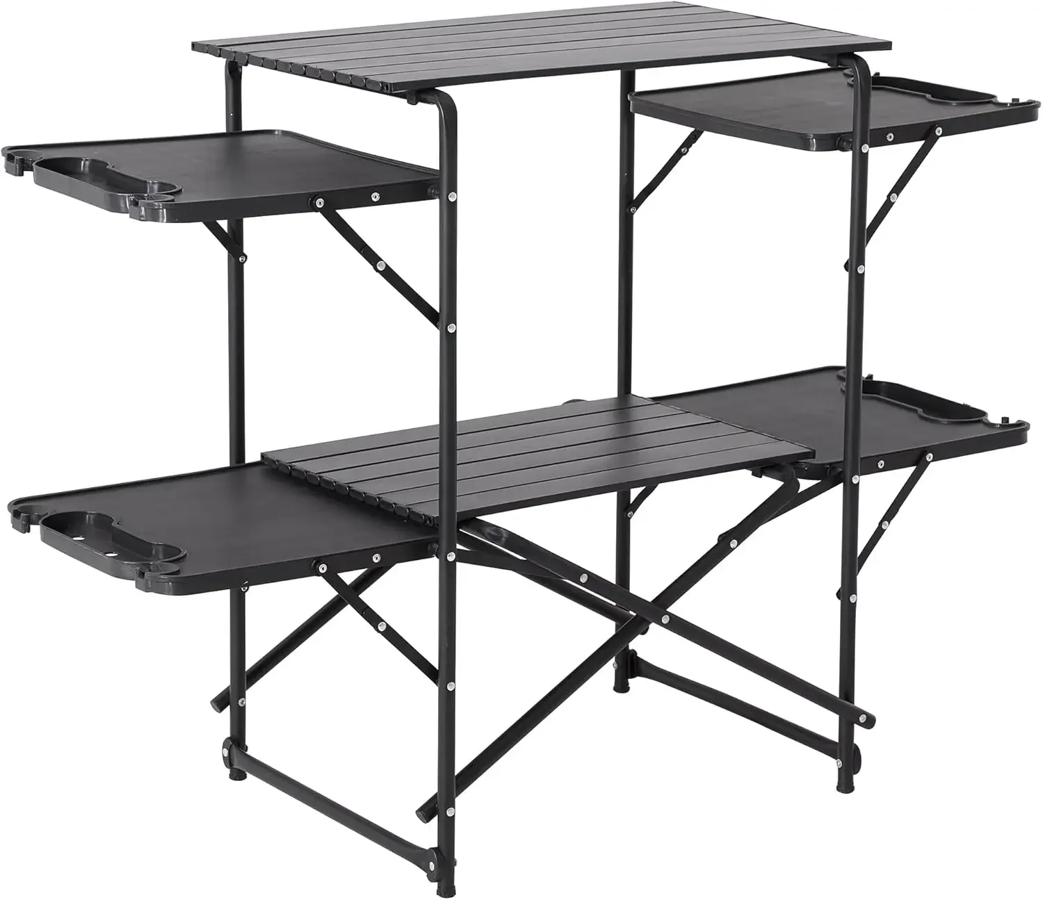 Camping Cooking Table With Storage - Schlanker, zusammenklappbarer Camping-Küchentisch, tragbare Outdoor-Kochstation aus