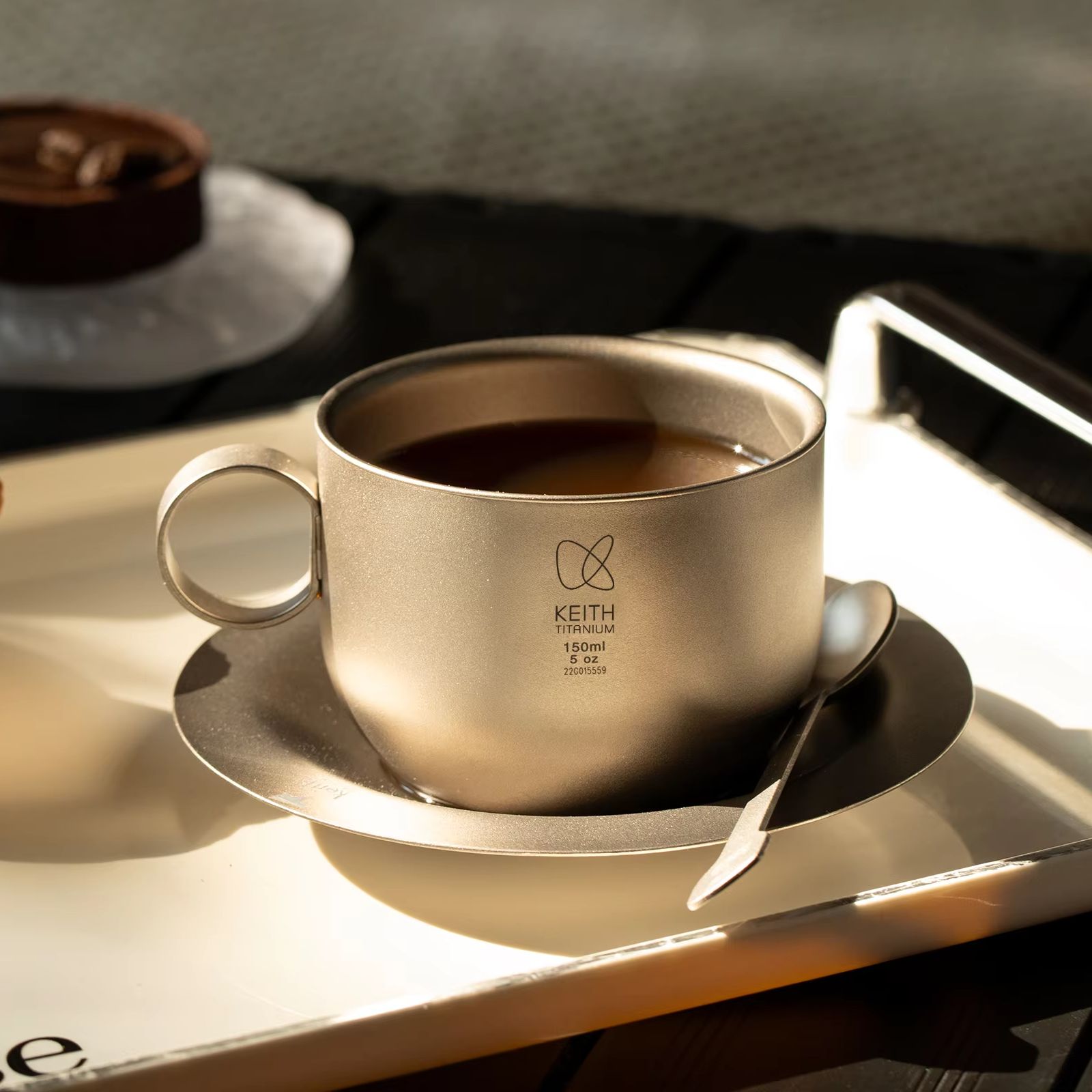 Camping Cooking Mug - KEITH Kaffeetassen-Set aus reinem Titan, doppelwandiger,