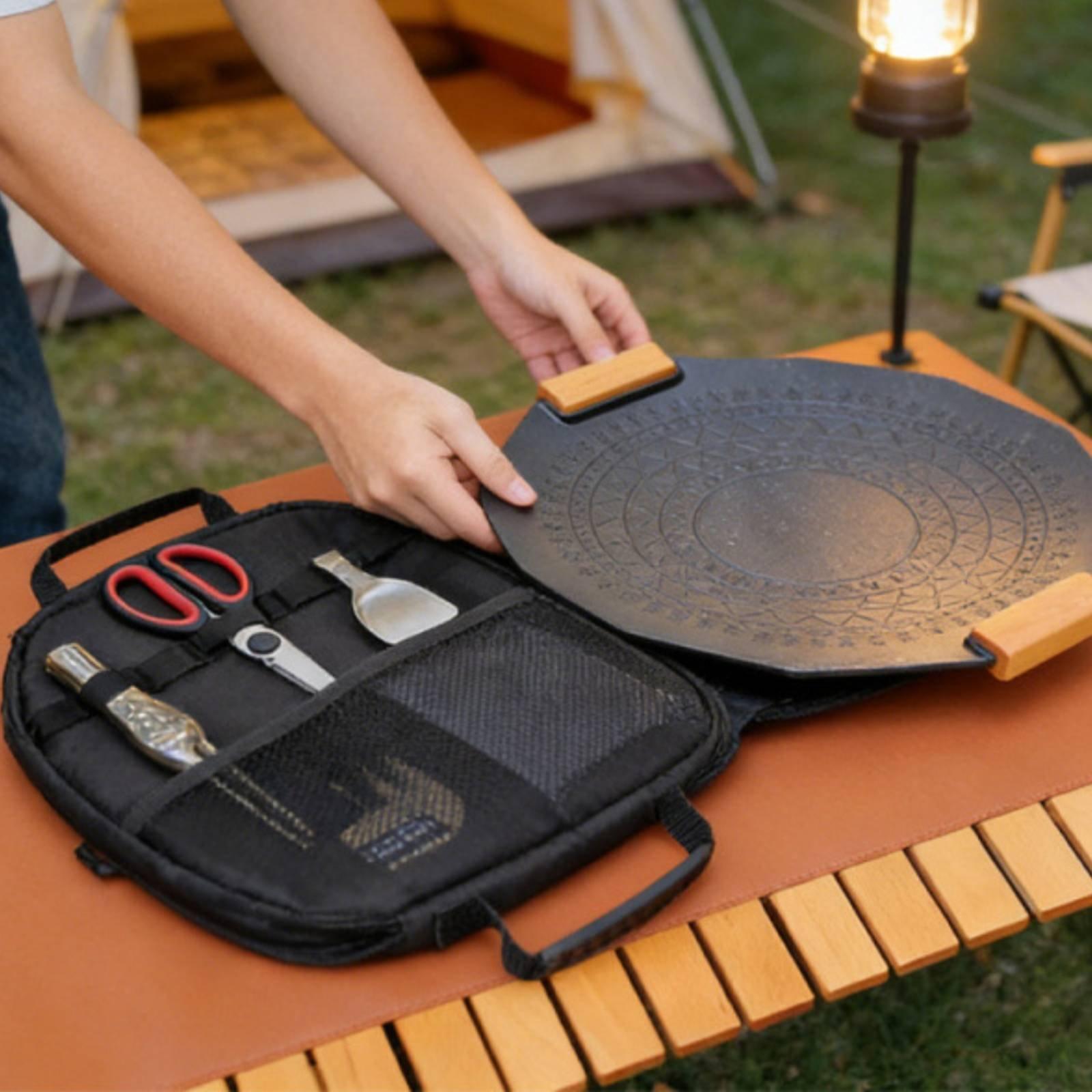 Camping Cooking Frying Pan - Bratpfannen-Aufbewahrungstasche Tragbare Pfannentransporttasche Robuste Grillpfannen-Tasche für
