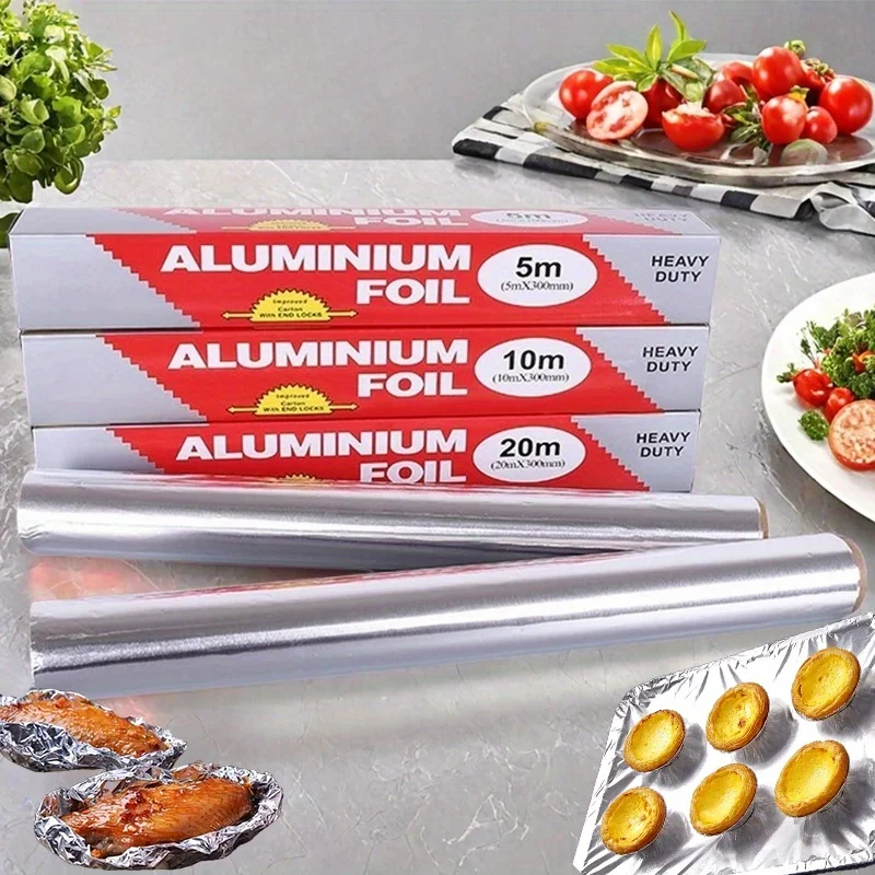 Aluminum Foil Heavy Duty - Robuste Aluminiumfolie, vorgeschnittene Pop-up-Aluminiumfolienbleche für Zuhause,