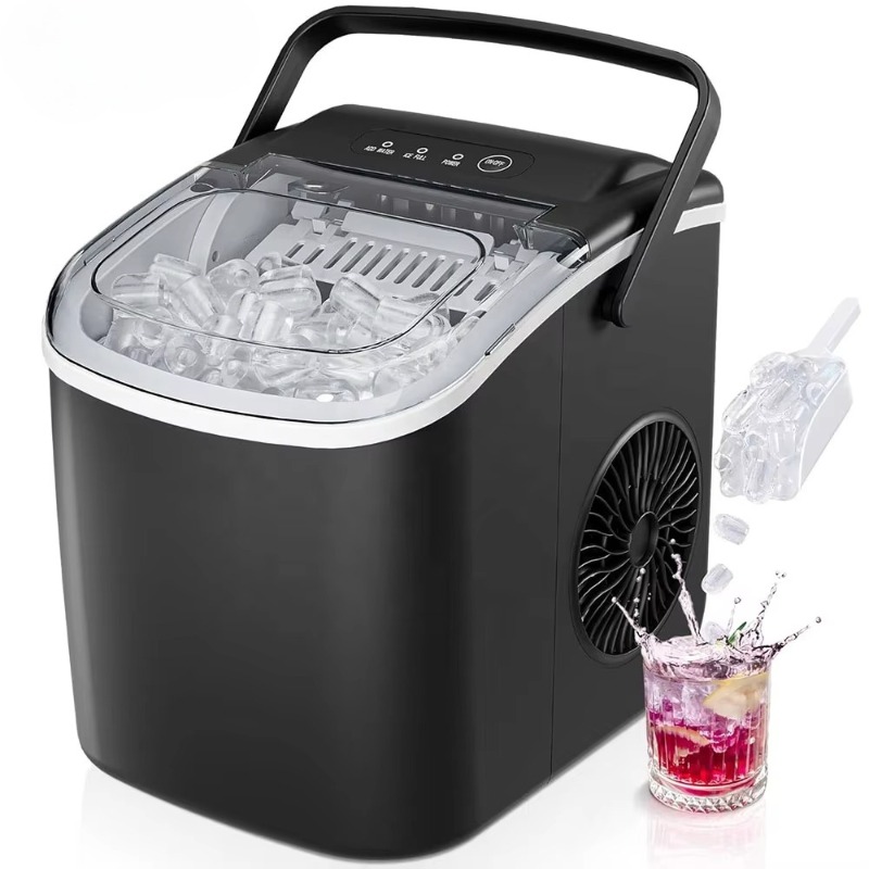 Camping Cooking Handle - Tragbare Tisch-Eiswürfelmaschine mit Tragegriff, automatische Eiswürfelmaschine