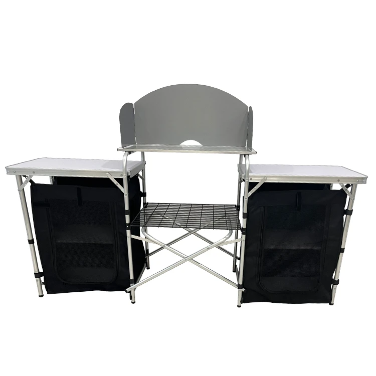 Camping Cooking Table - Tragbare Aluminium-Klappküche für Outdoor-Camping mit Kochstation