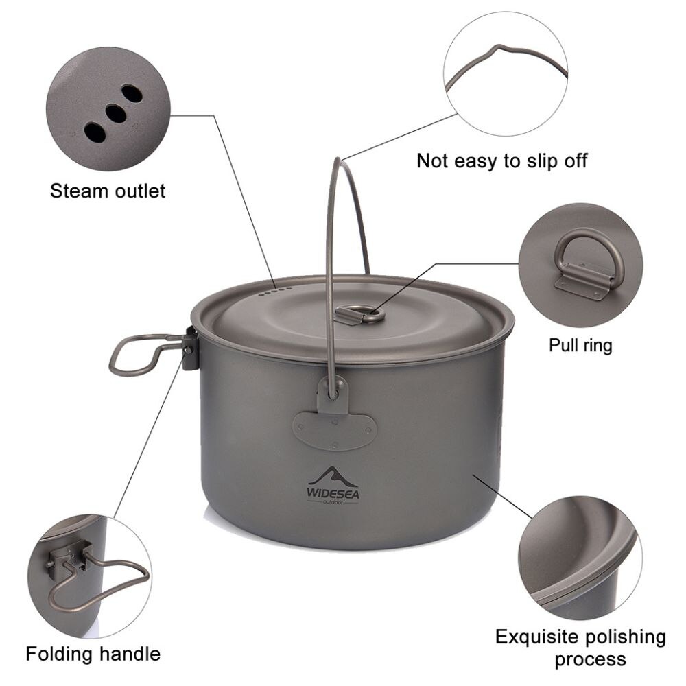 Wideea Camping Geschirr Titan  – Camping Cooking Kit Bewertung und Preis