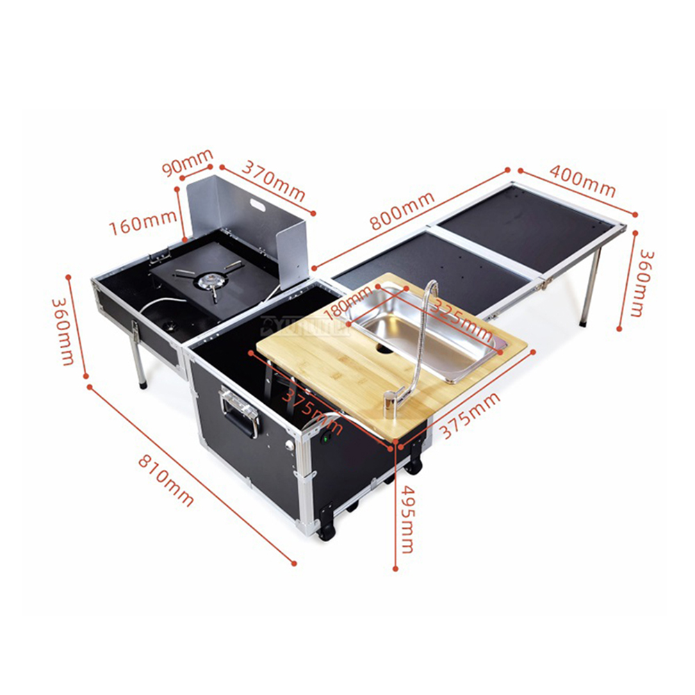 Mobile Outdoor-Küche, Kochbox, – Camping Cooking Table With Storage Bewertung und Preis