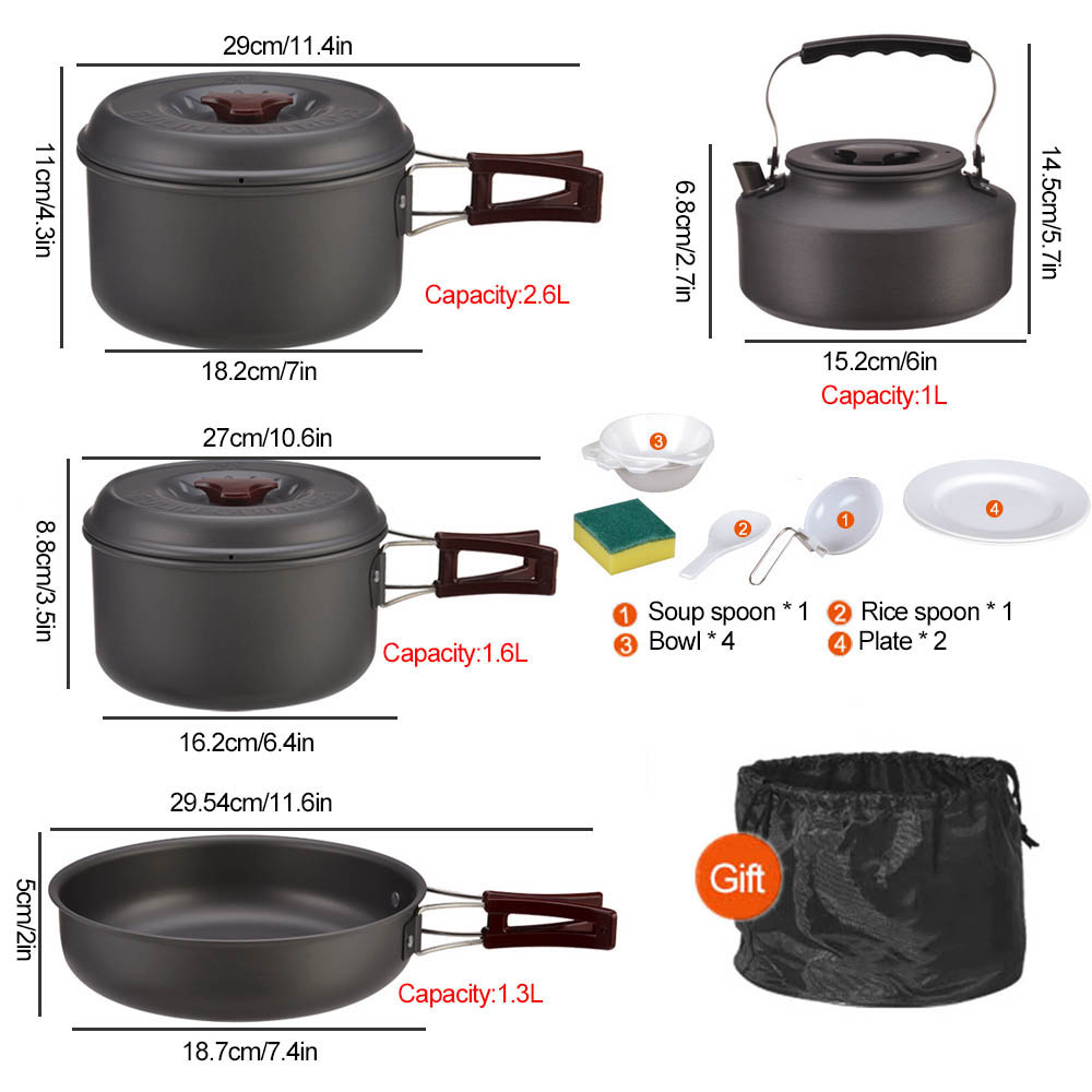 Kochen im Freien 3-4 Personen  – Camping Cooking Kit Bewertung und Preis