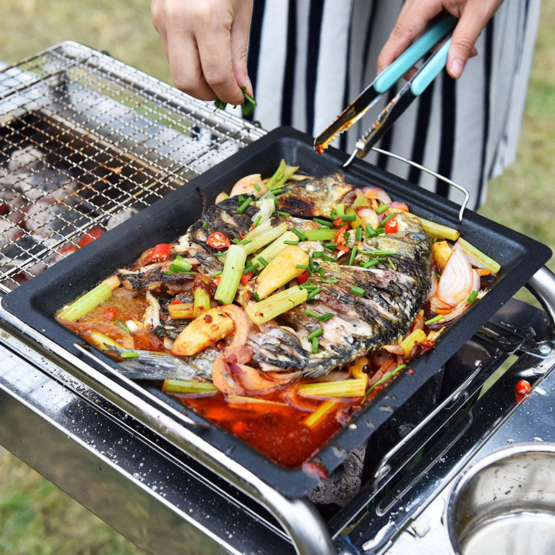 Dicke quadratische Grillpfanne – Camping Cooking Frying Pan Bewertung und Preis