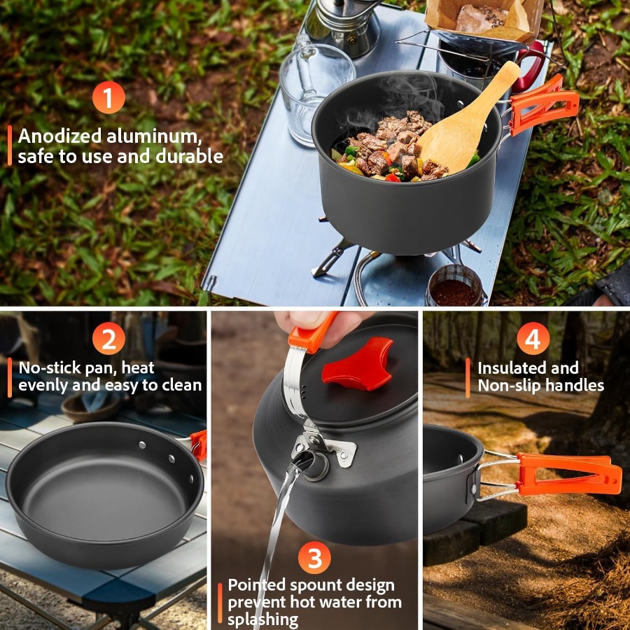 Camping-Kochgeschirr-Set: 35oz – Camping Cooking Kit Bewertung und Preis