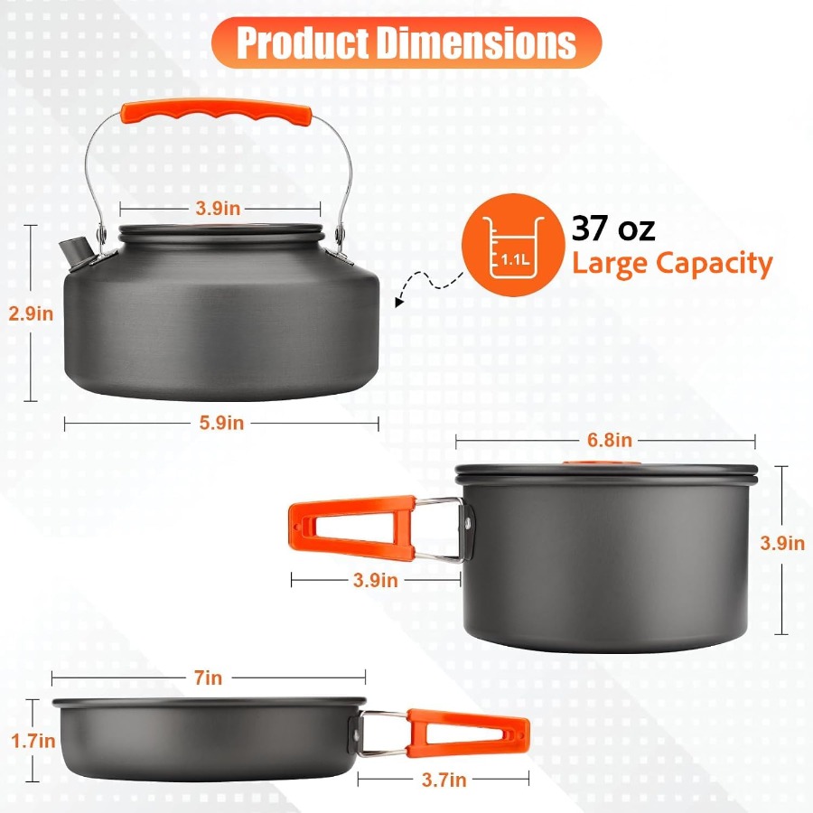 Camping-Kochgeschirr-Set: 35oz – Camping Cooking Kit Bewertung und Preis