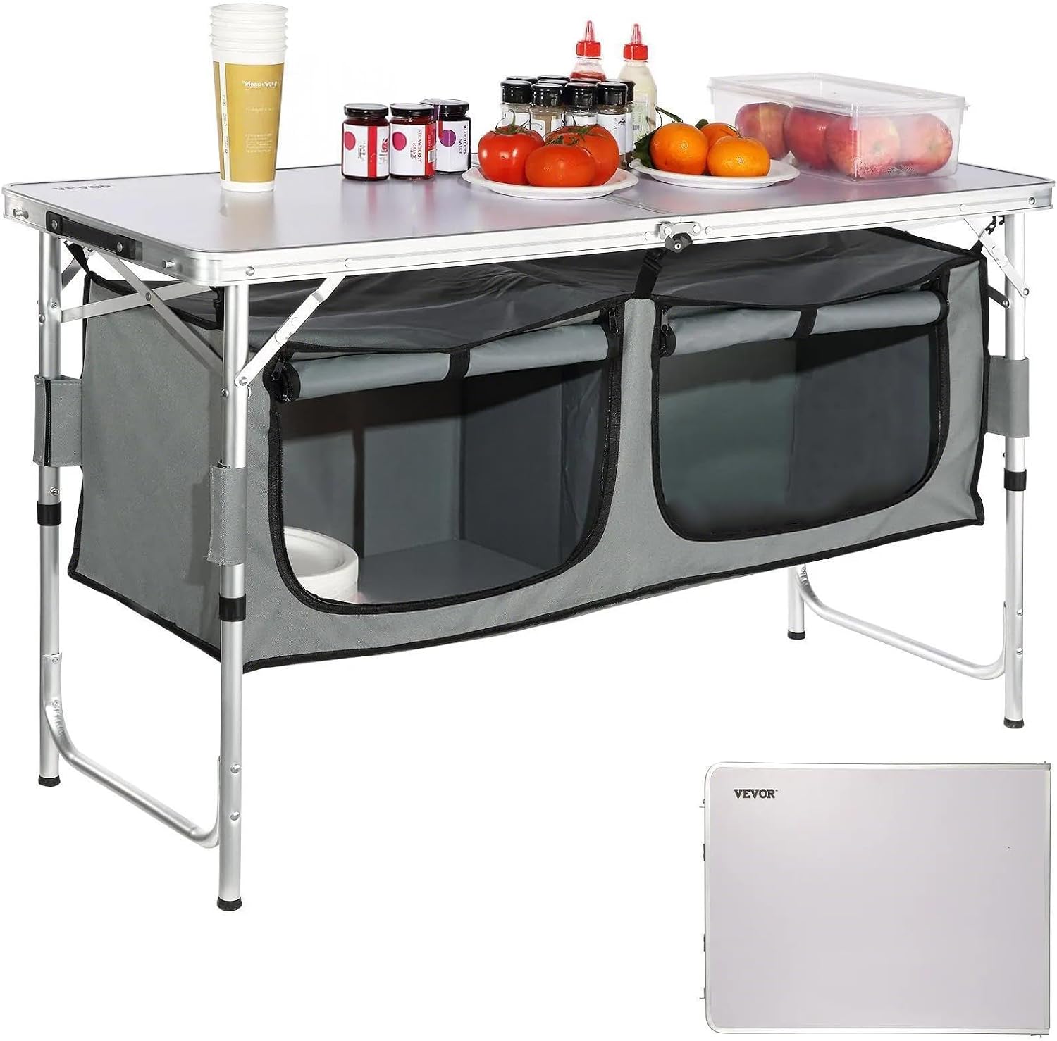 Camping-Küchenstation, 3-fach  – Camping Cooking Table With Storage Bewertung und Preis