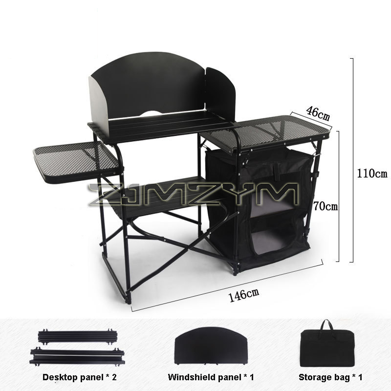 Outdoor Camping Klapptisch, Al – Camping Cooking Table With Storage Bewertung und Preis